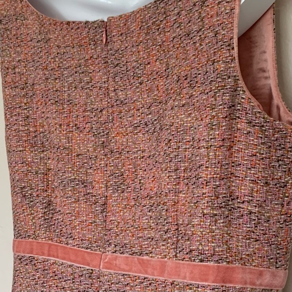 Gap Wool Blend Pink Tweed Casual Bow Dress Sz 12 - Picture 5 of 10